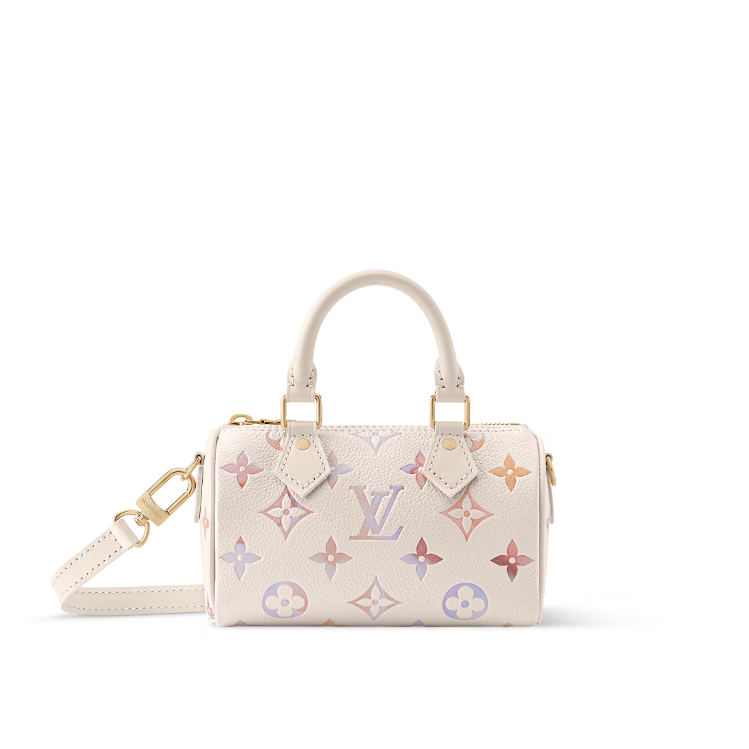 Designer Nano Speedy Embossed Grained Cowhide Leather - Dream Beige - Gorchic - $112.99