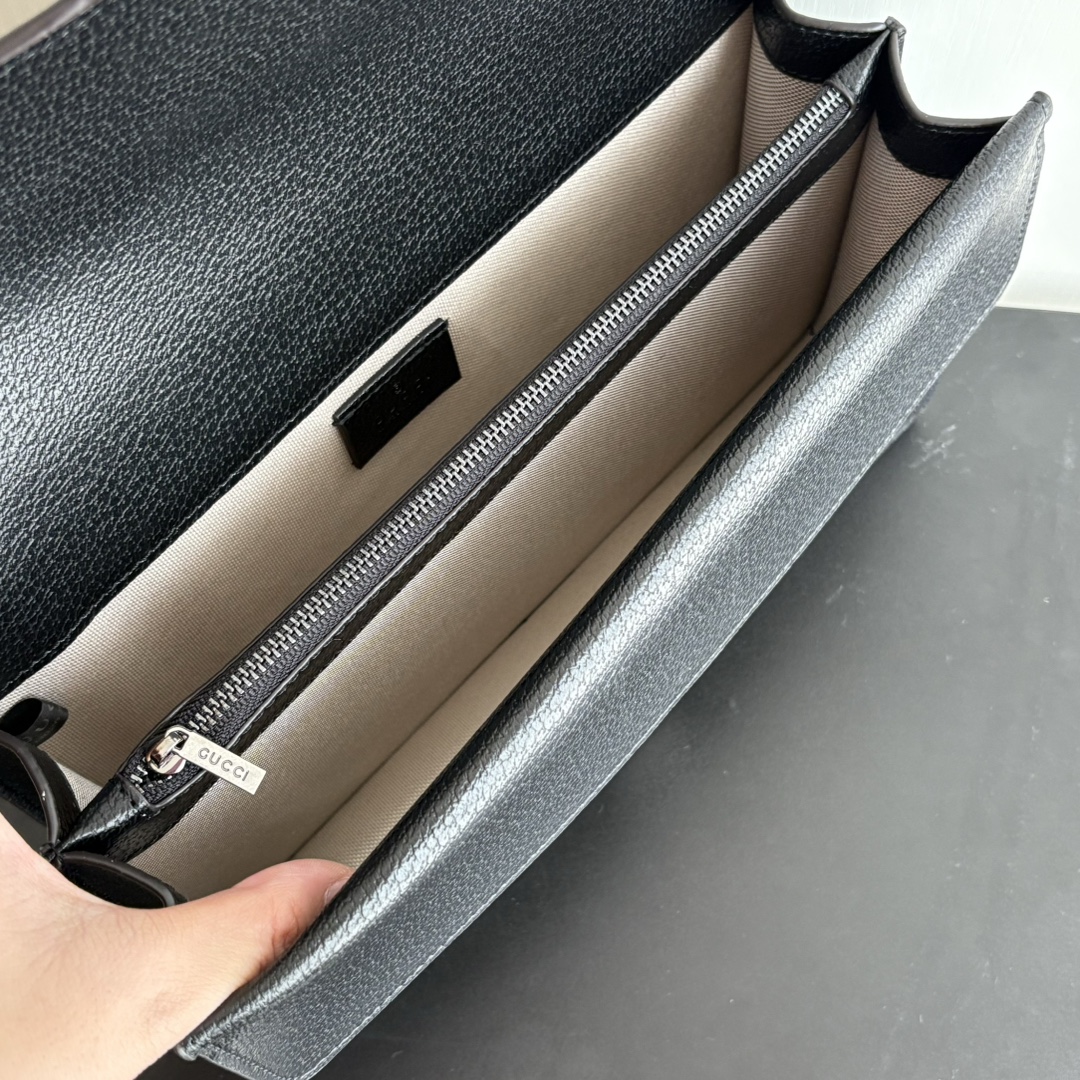 Double-G Dionysus Medium GG-Jacquard Shoulderbag - black - Gorchic - $124.99