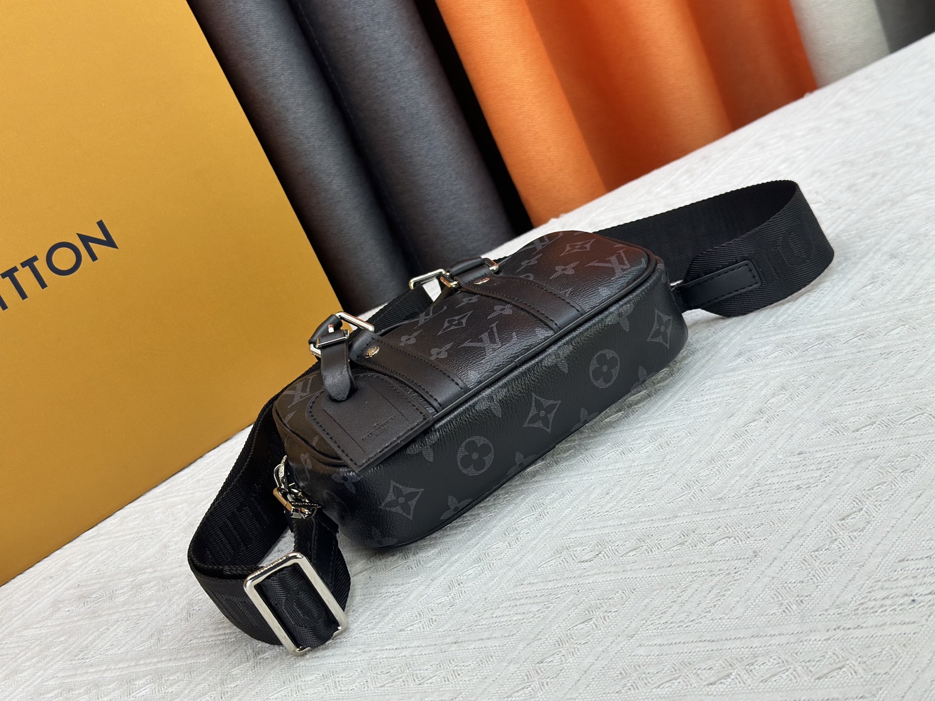 Designer Nano Porte Documents Voyage Monogram Eclipse coated canvas - Black - Gorchic - $116.99