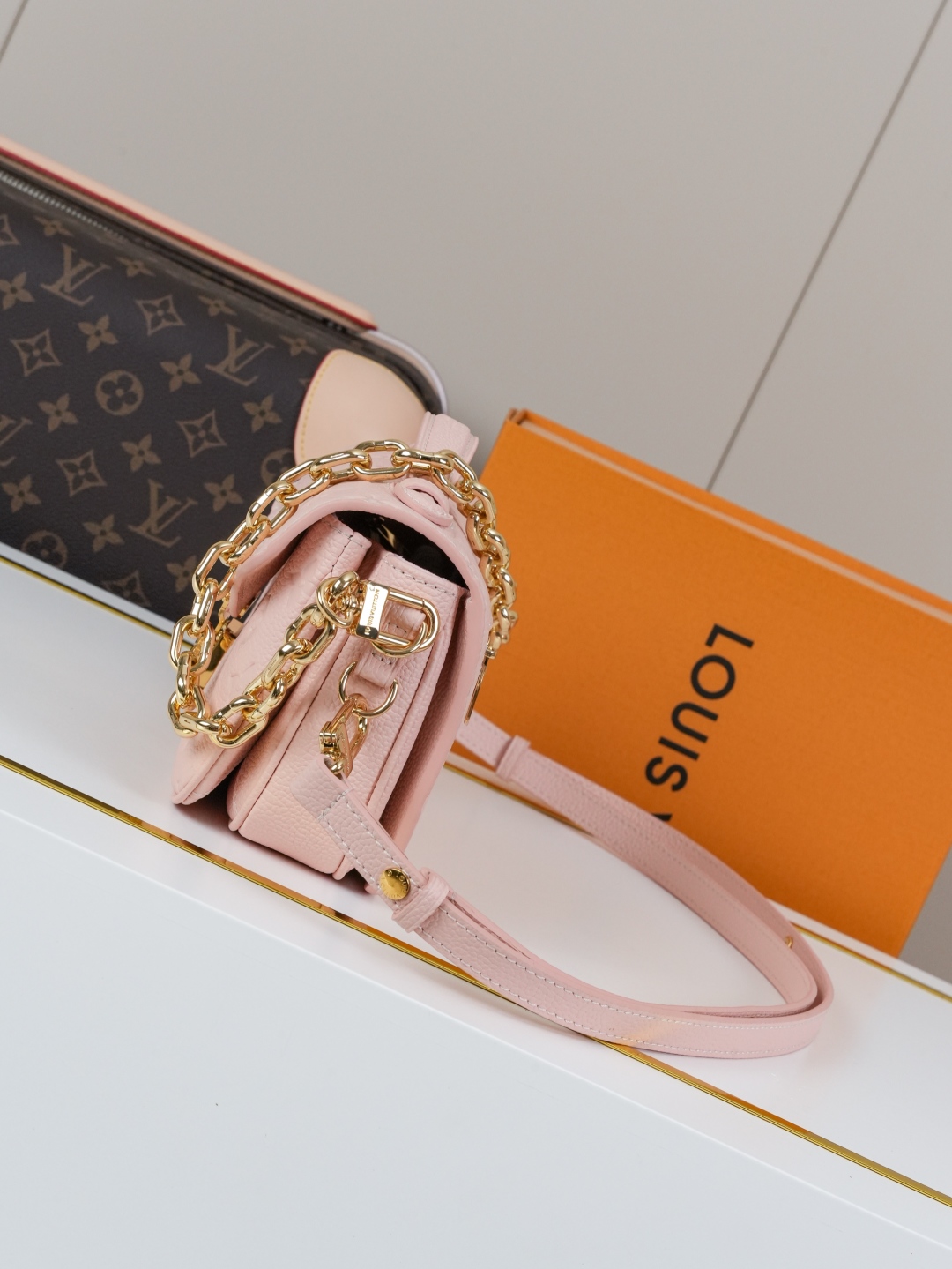 Designer Pochette Métis East West Embossed Soft Grain Cowhide - Pink - Gorchic - $116.99