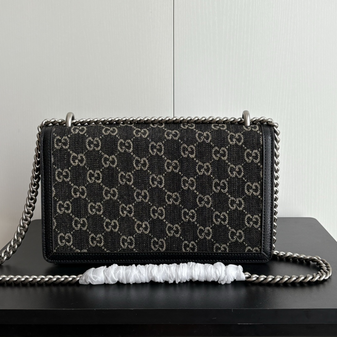 Double-G Dionysus Medium GG-Jacquard Shoulderbag - black - Gorchic - $124.99