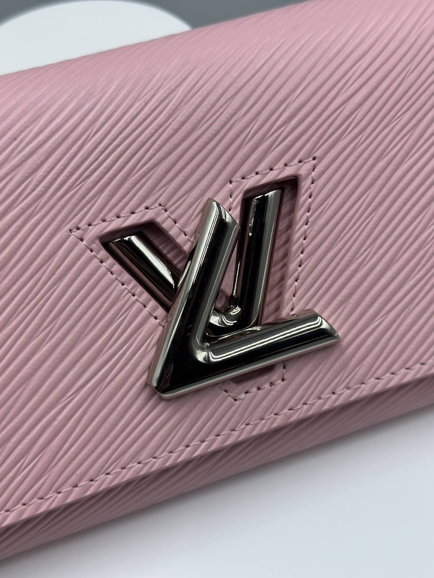 Designer Pink Epi Leather Twist Wallet - Silver - Gorchic - $94.99