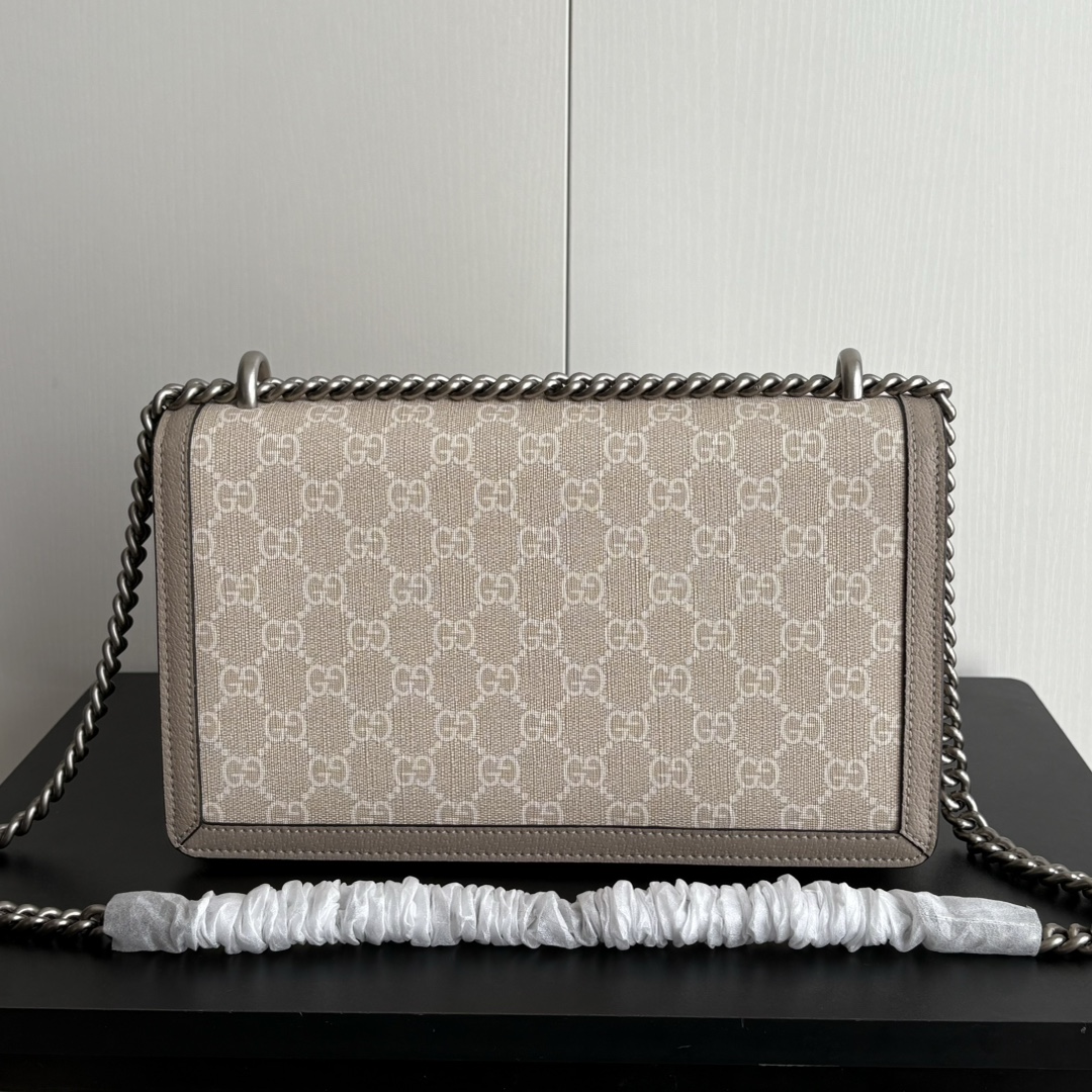 Double-G Dionysus Medium GG-Jacquard Shoulderbag - Beige and white - Gorchic - $124.99