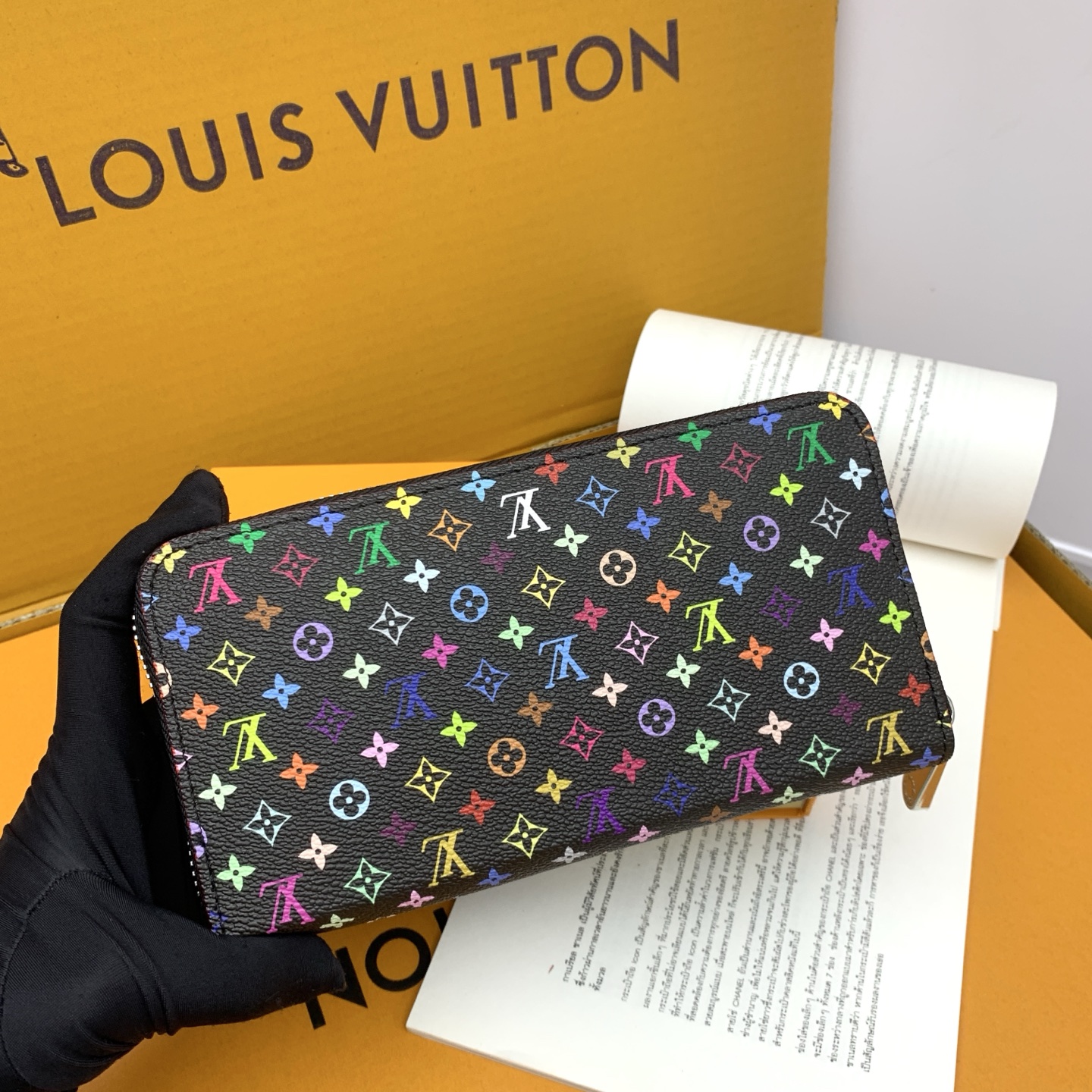 Designer X Takashi Murakami x TM Clemence Wallet Monogram - Black - Gorchic - $89.99