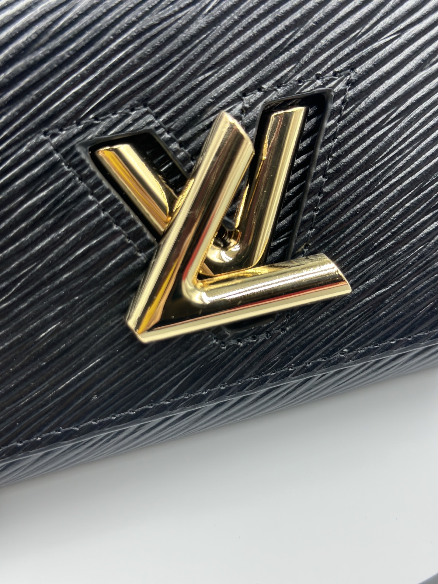 Designer Black Epi Leather Twist Wallet - Gold - Gorchic - $94.99