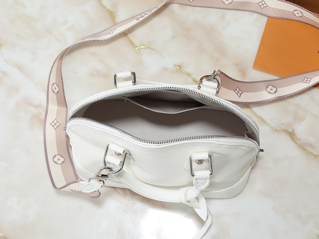 Designer Alma BB Epi grained cowhide leather - Quartz - Gorchic - $130.99