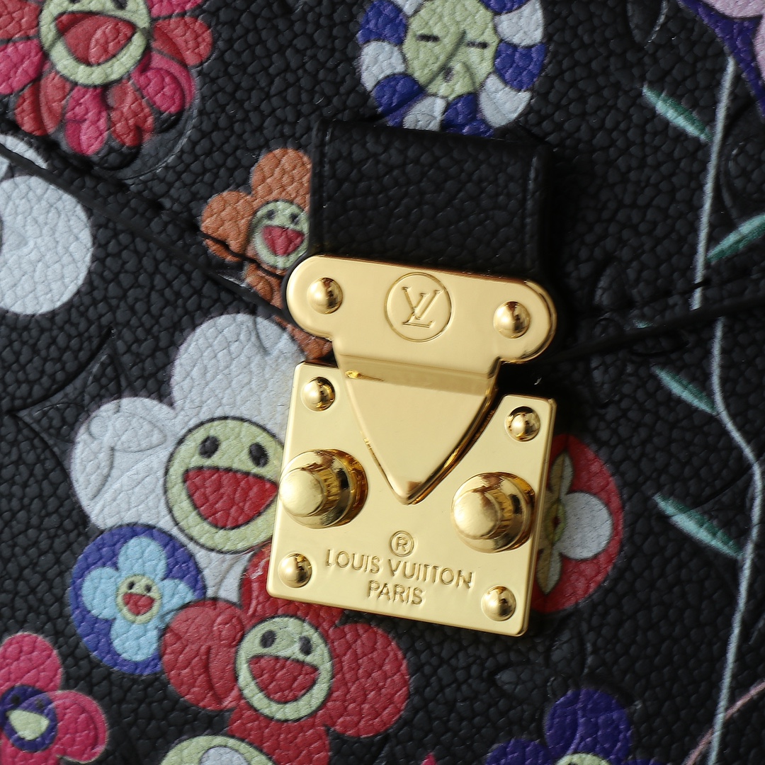 Designer LV x TM Embossed Flower Handbag - Black - Gorchic - $124.99