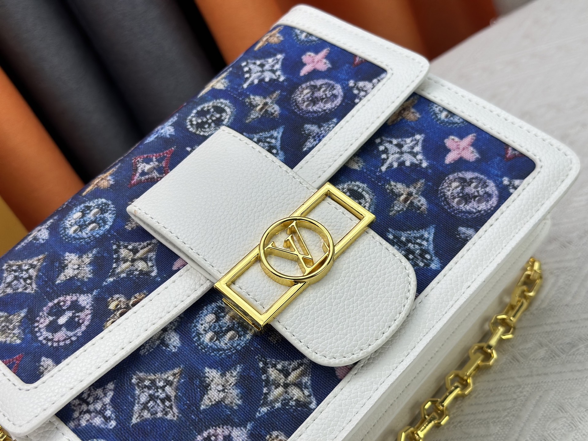 Designer Dauphine Shoulder Bag  - Monogram Jacquard Denim, Mini Size - Gorchic - $149.99