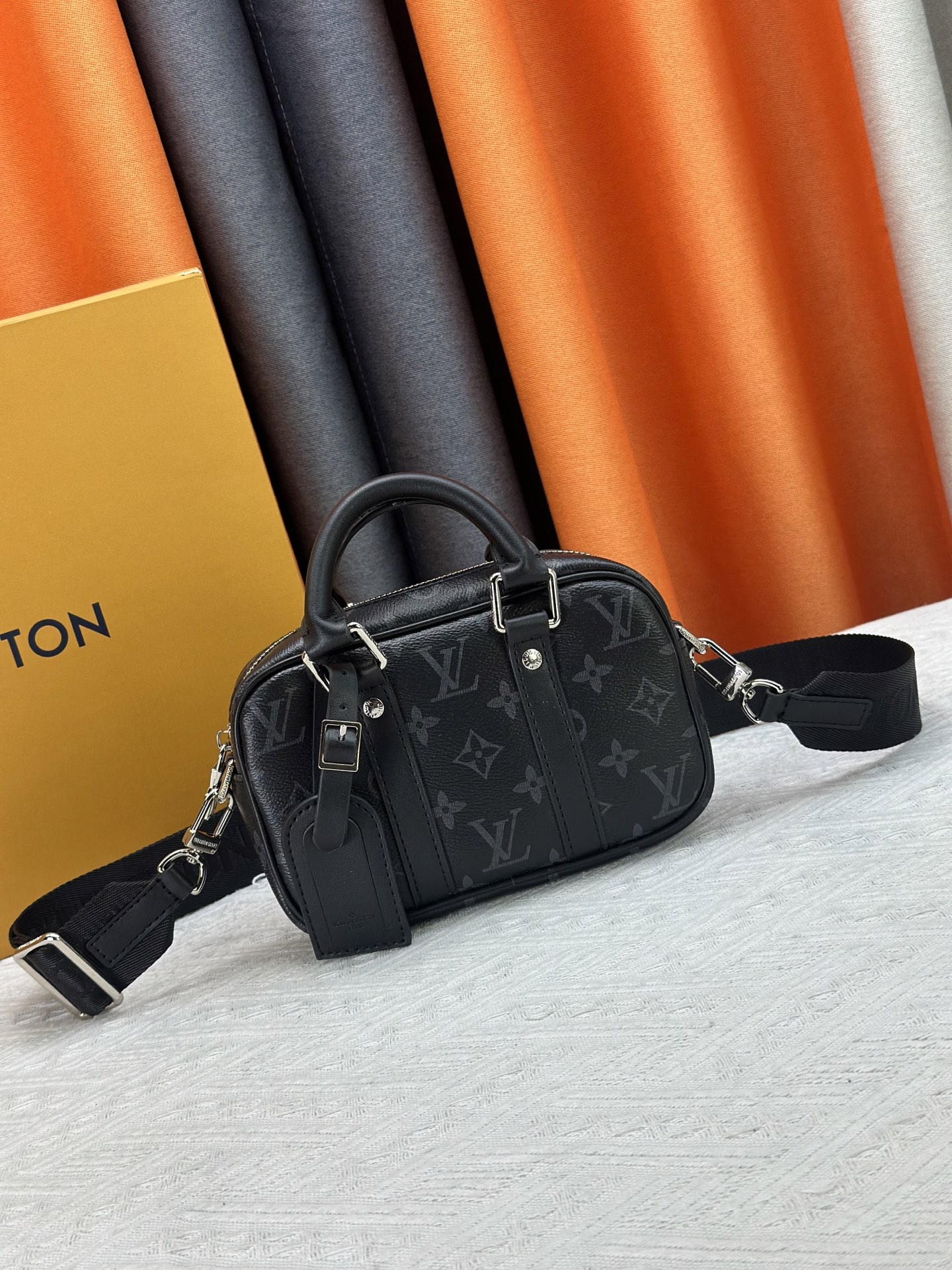 Designer Nano Porte Documents Voyage Monogram Eclipse coated canvas - Black - Gorchic - $116.99