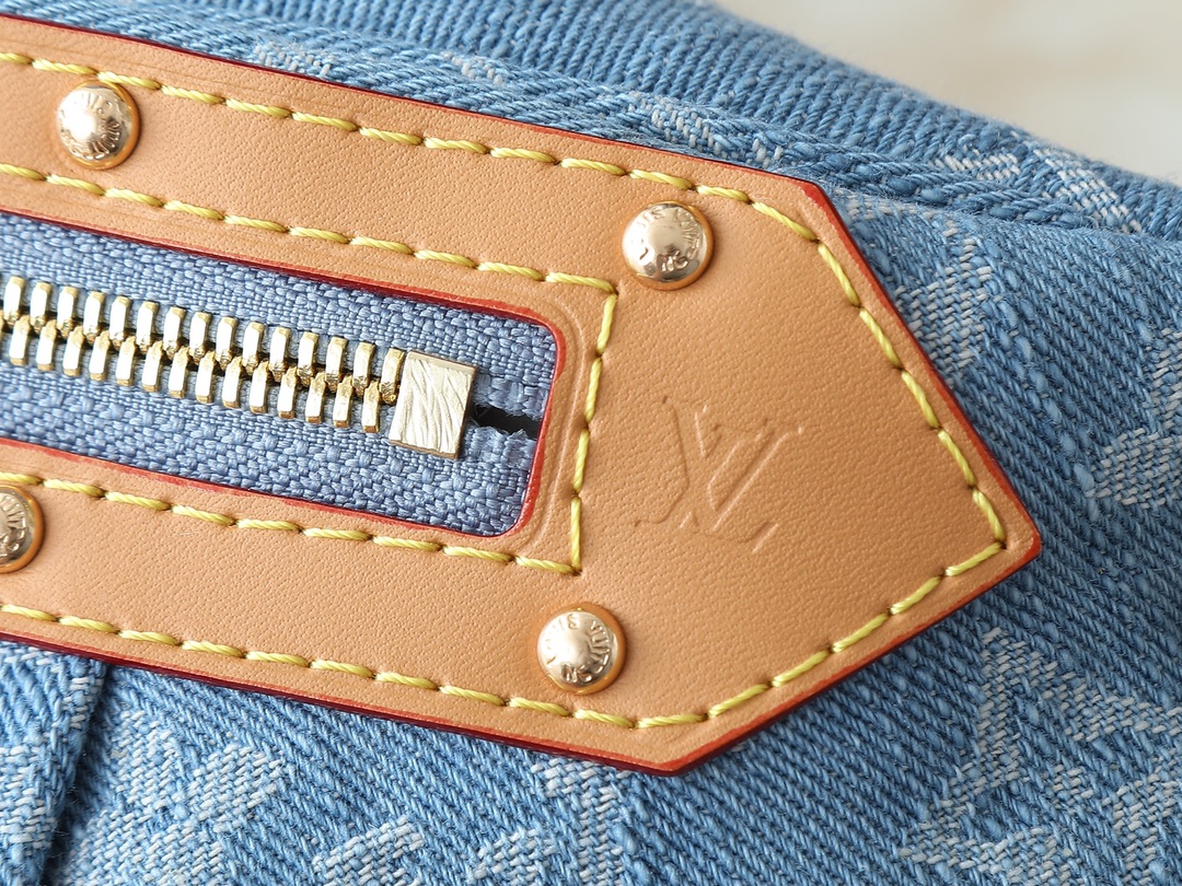 Designer High Rise Belt Bag Monogram Jacquard Leather - Light Blue Denim - Gorchic - $120.99