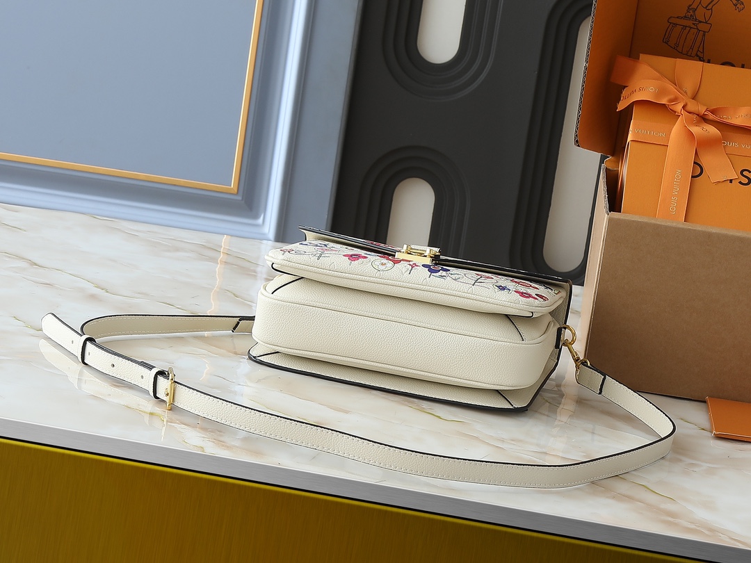 Designer LV x TM Embossed Flower Handbag - White - Gorchic - $124.99