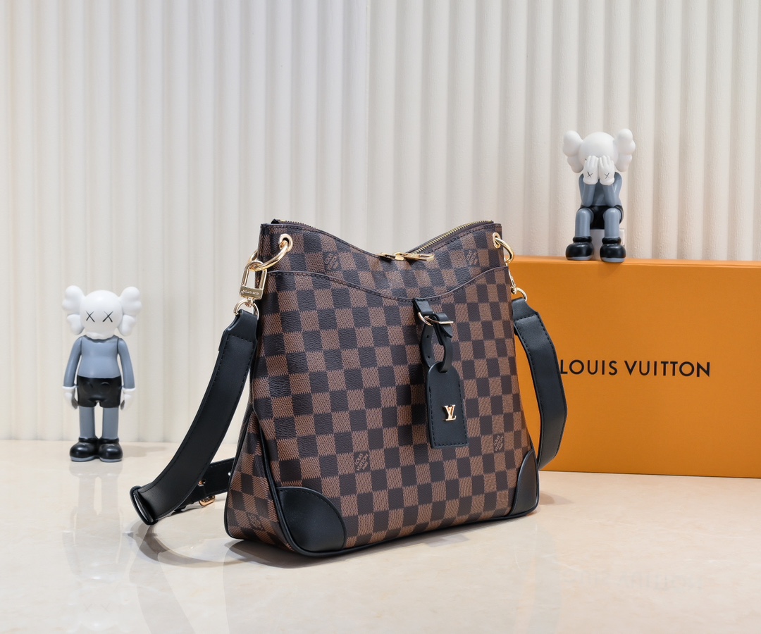 Designer Damier Ebene Odeon Bag - Black - Gorchic - $134.99