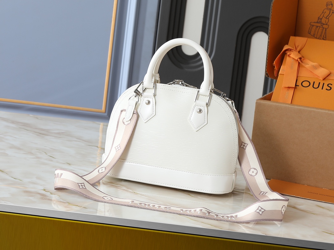 Designer Alma BB Epi grained cowhide leather - Quartz - Gorchic - $130.99