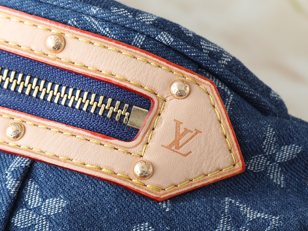 Designer High Rise Belt Bag Monogram Jacquard Leather - Dark Blue Denim - Gorchic - $120.99