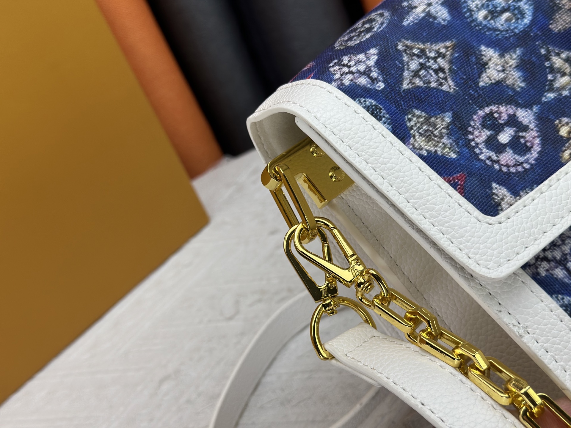 Designer Dauphine Shoulder Bag  - Monogram Jacquard Denim, Mini Size - Gorchic - $149.99