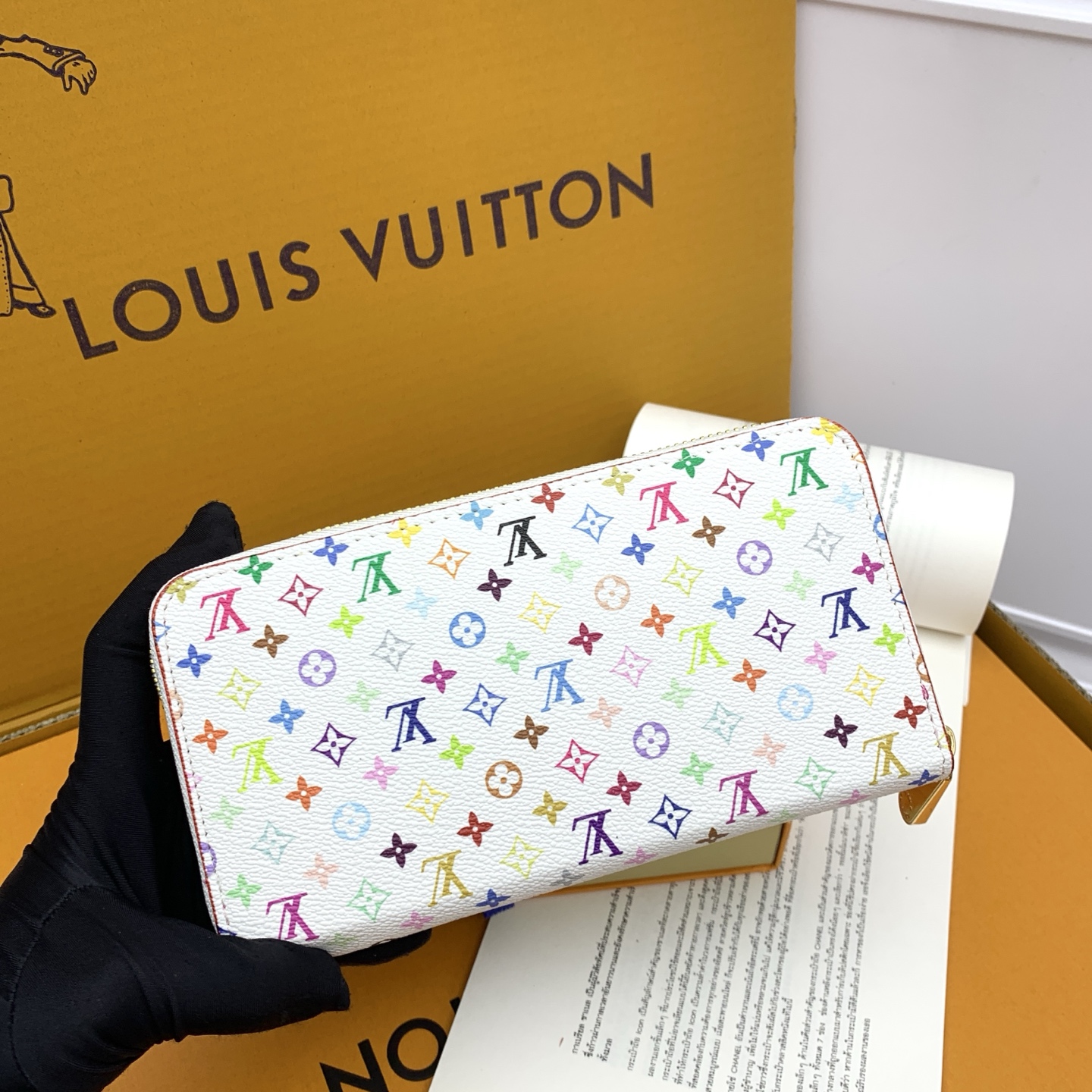 Designer X Takashi Murakami x TM Clemence Wallet Monogram - White - Gorchic - $89.99