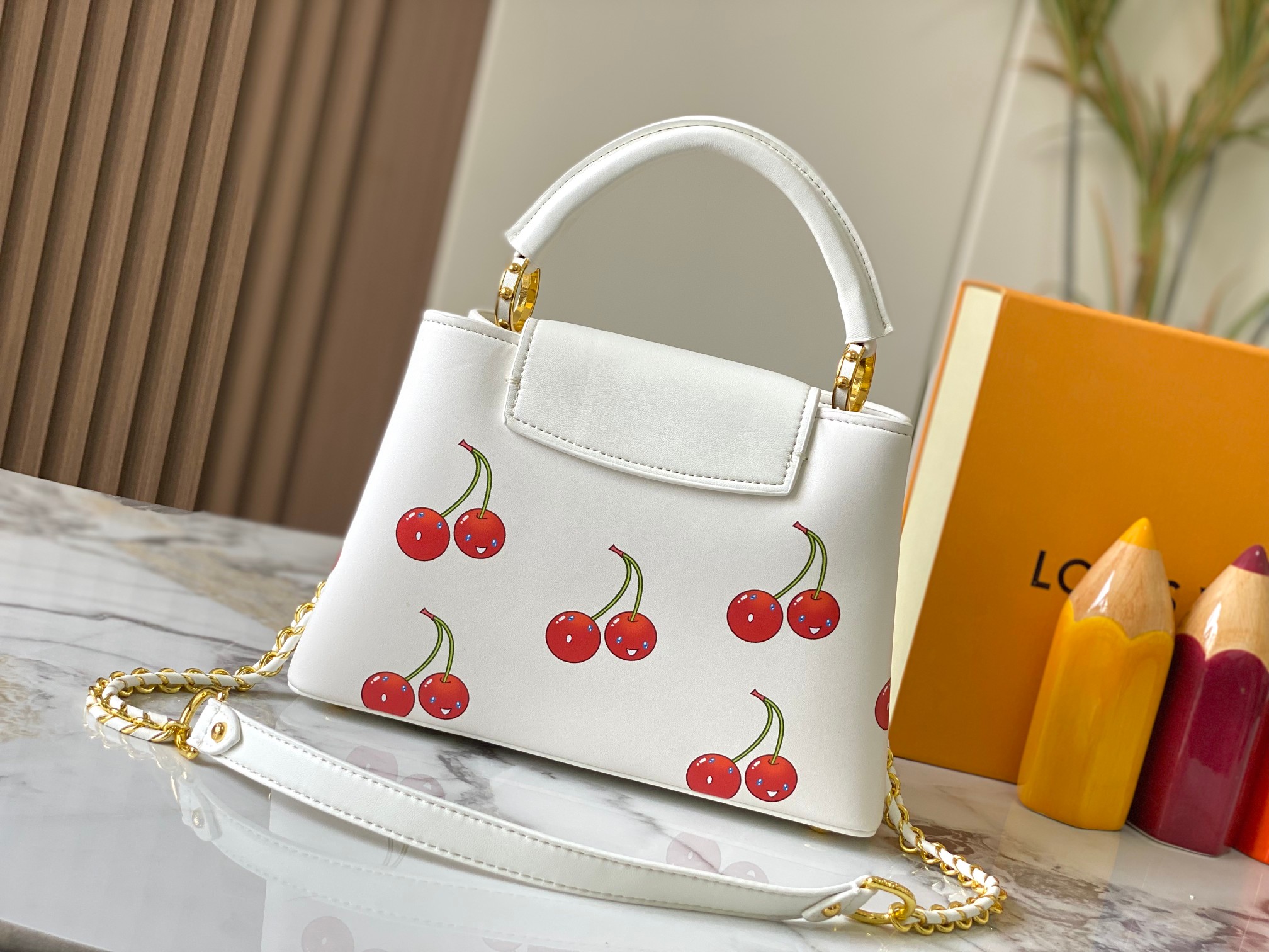 Designer LV x TM Capucines Cowhide - White - Gorchic - $152.99