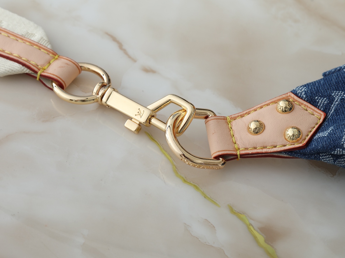 Designer High Rise Belt Bag Monogram Jacquard Leather - Dark Blue Denim - Gorchic - $120.99