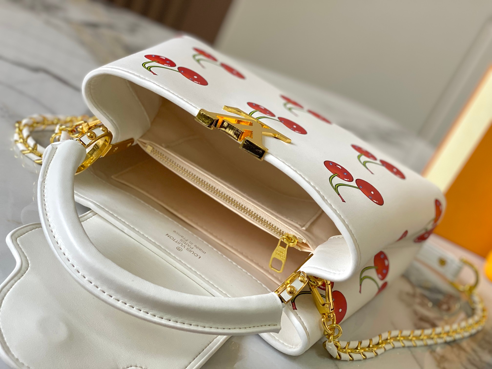 Designer LV x TM Capucines Cowhide - White - Gorchic - $152.99