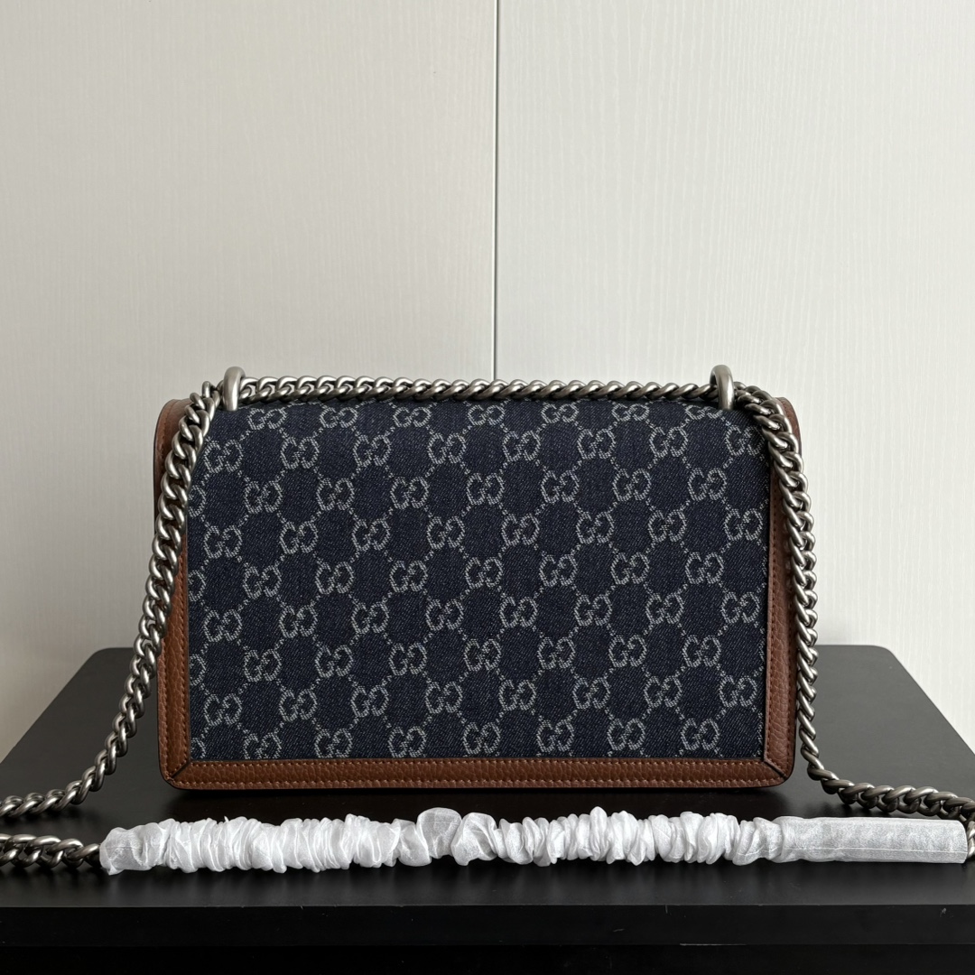 Double-G Dionysus Medium GG-Jacquard Shoulderbag - Blue/Ivory/Brown - Gorchic - $124.99