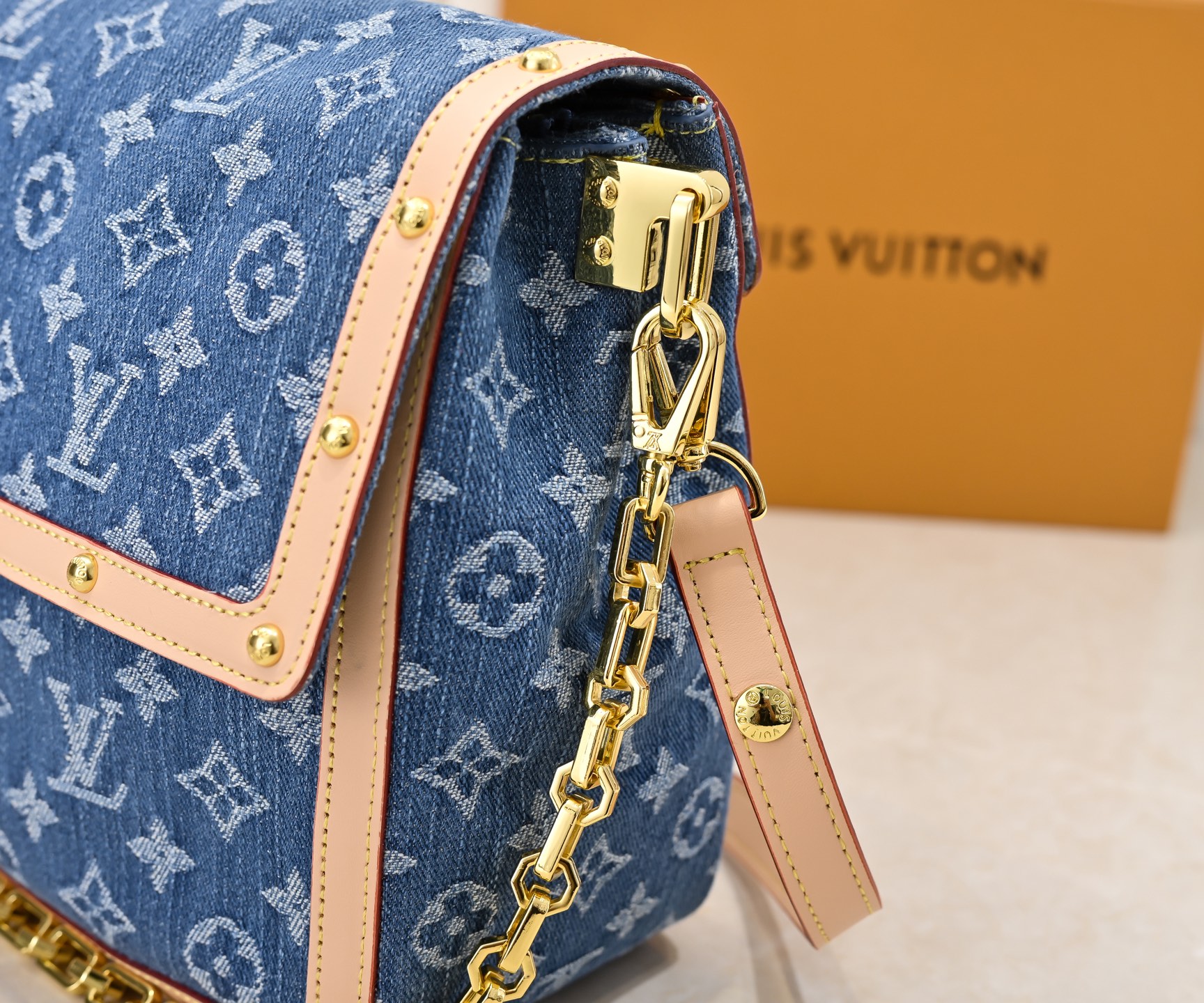 Designer Dauphine Soft GM Monogram denim - Denim Blue - Gorchic - $144.99