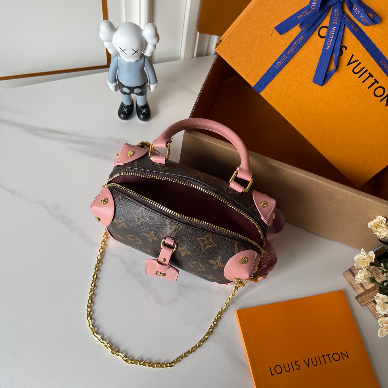 Designer Monogram Petite Malle Souple - Peach - Gorchic - $118.99