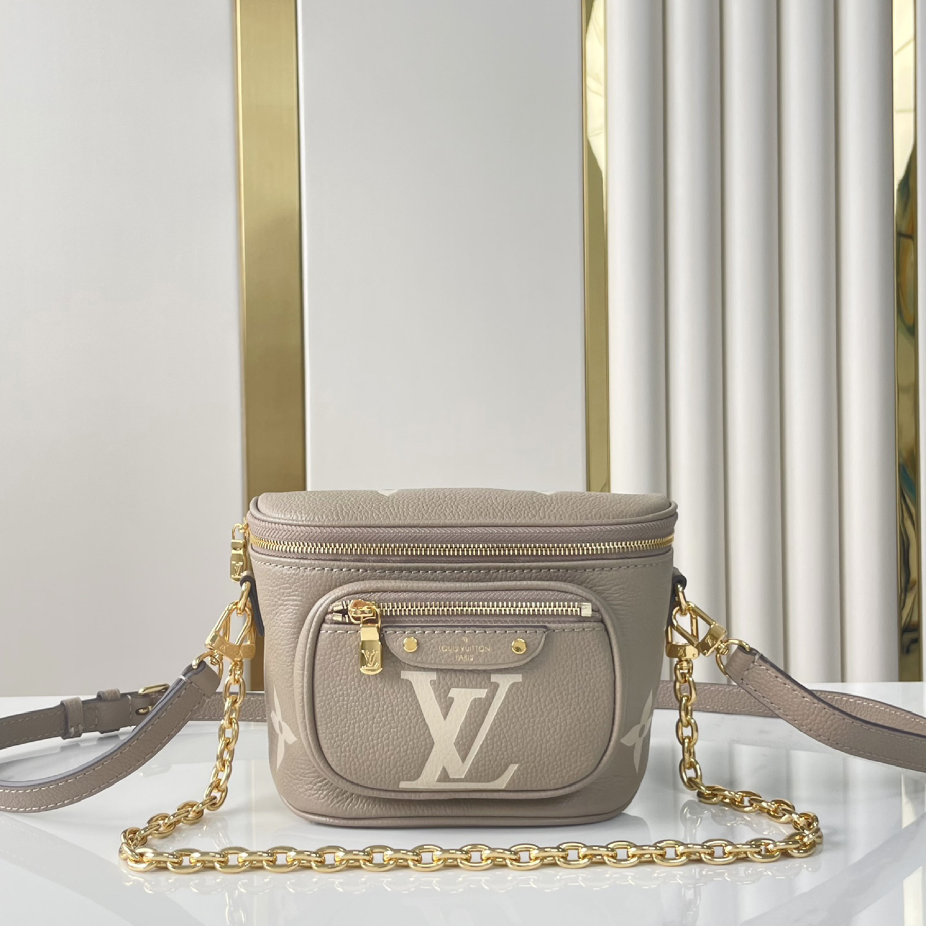 Designer Bicolor Monogram Empreinte Leather Mini Bumbag - Bag - Gorchic - $107.99