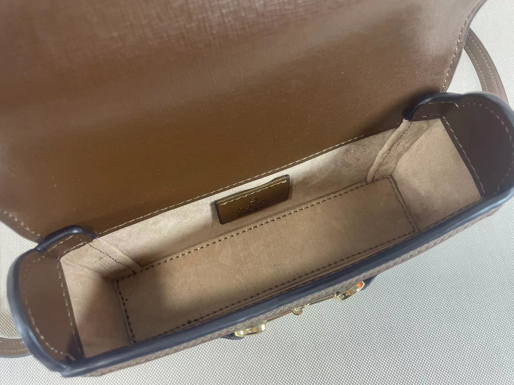 Double-G Horsebit 1955 series mini handbag GG Supreme canvas - Ebony - Gorchic - $112.99