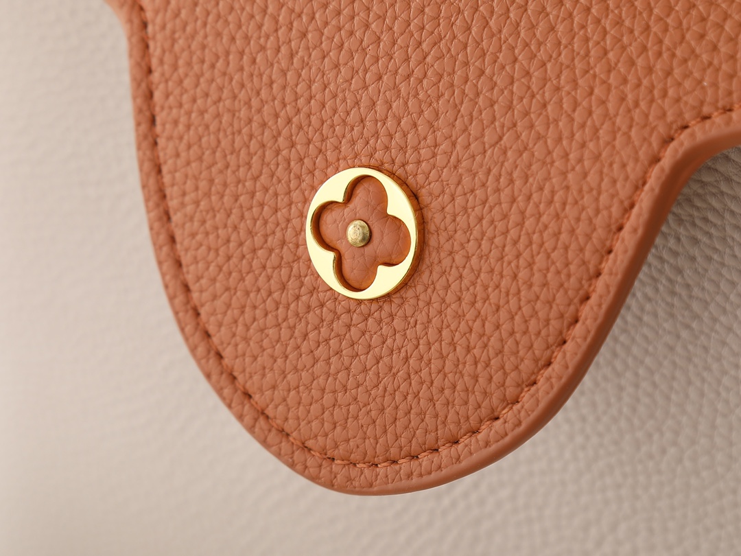 Designer Capucines Taurillon leather - Galet / Tan / Chocolate - Gorchic - $143.85