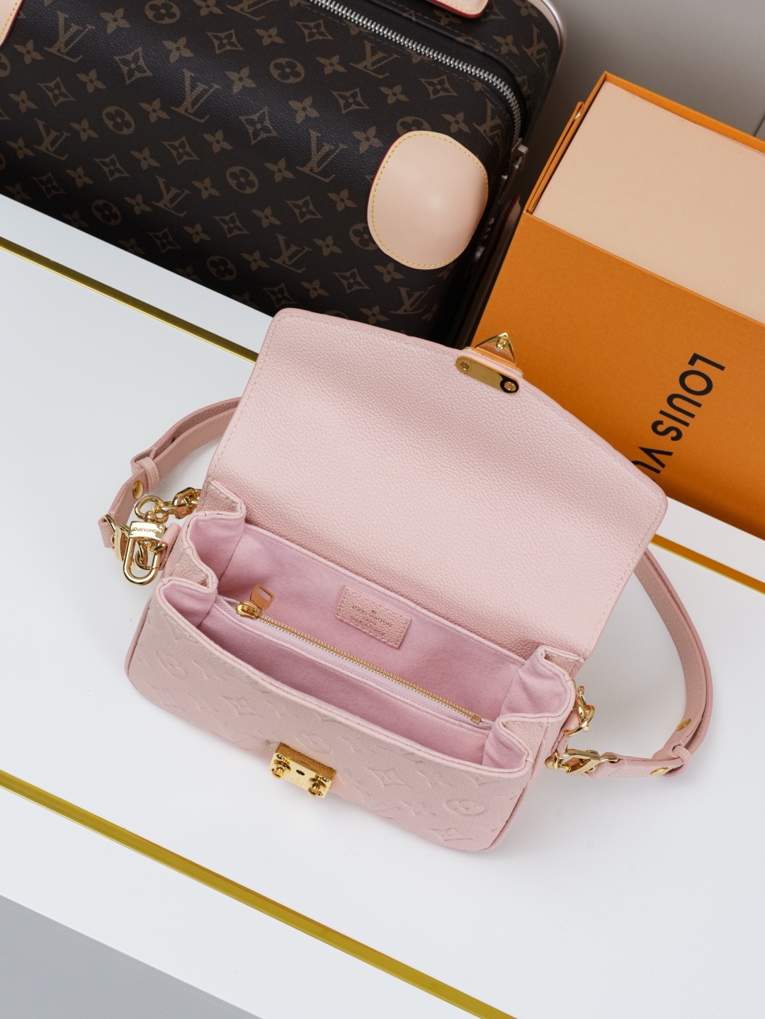 Designer Pochette Métis East West Embossed Soft Grain Cowhide - Pink - Gorchic - $116.99