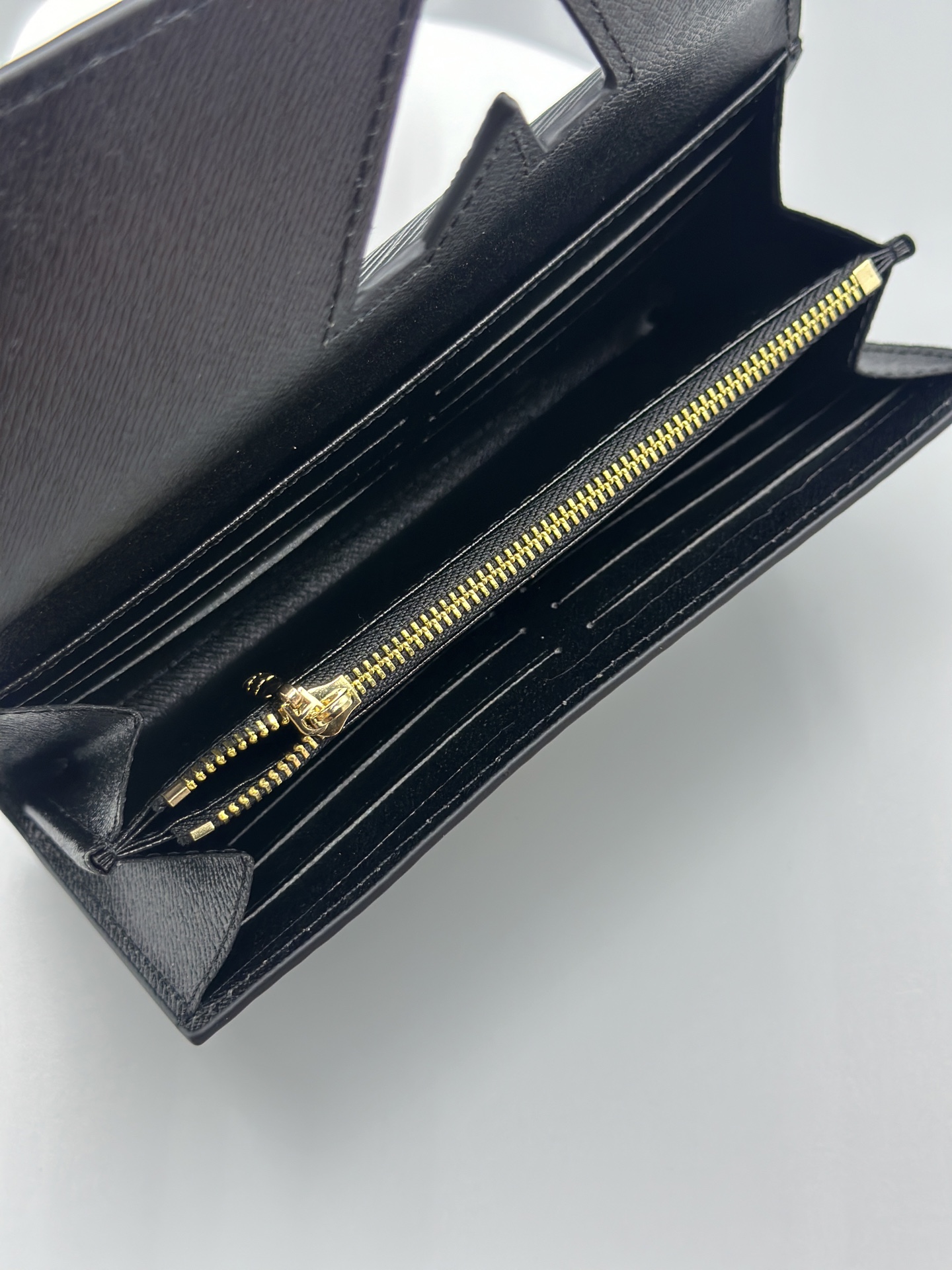 Designer Black Epi Leather Twist Wallet - Gold - Gorchic - $94.99