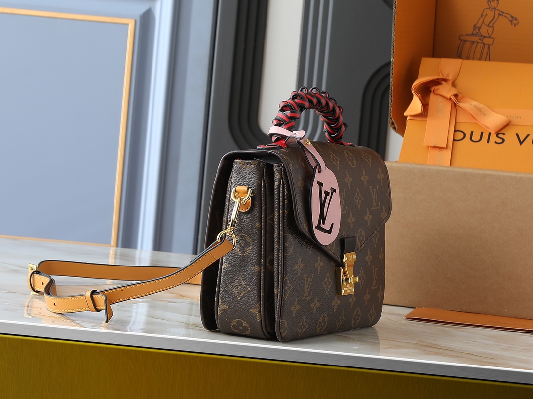 Designer Braided Pochette Metis Safran Bag - Black - Gorchic - $132.99