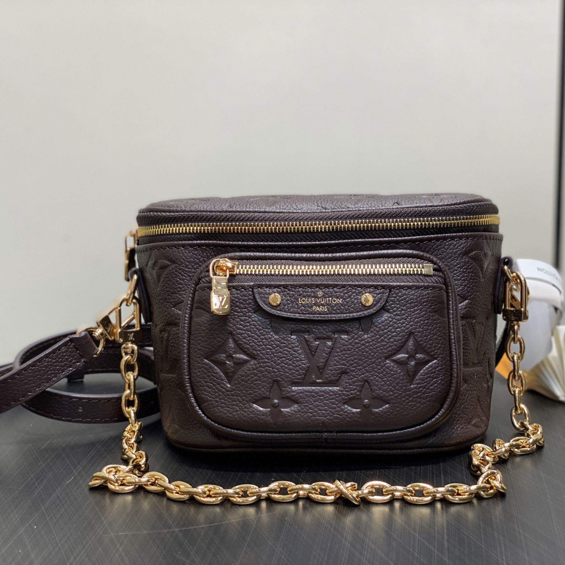 Designer Empreinte Monogram Leather Chocolate Mini Bumbag - Bag - Gorchic - $107.99
