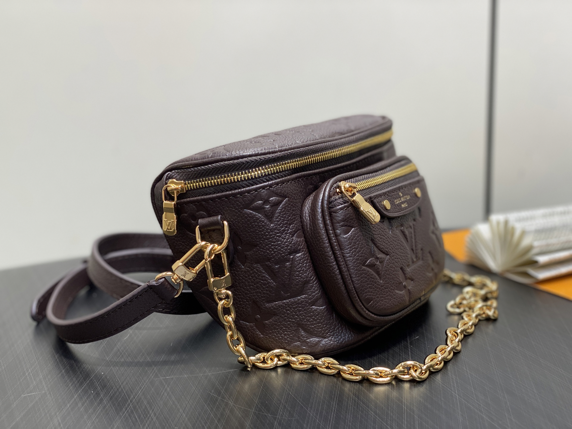 Designer Empreinte Monogram Leather Chocolate Mini Bumbag - Bag - Gorchic - $107.99