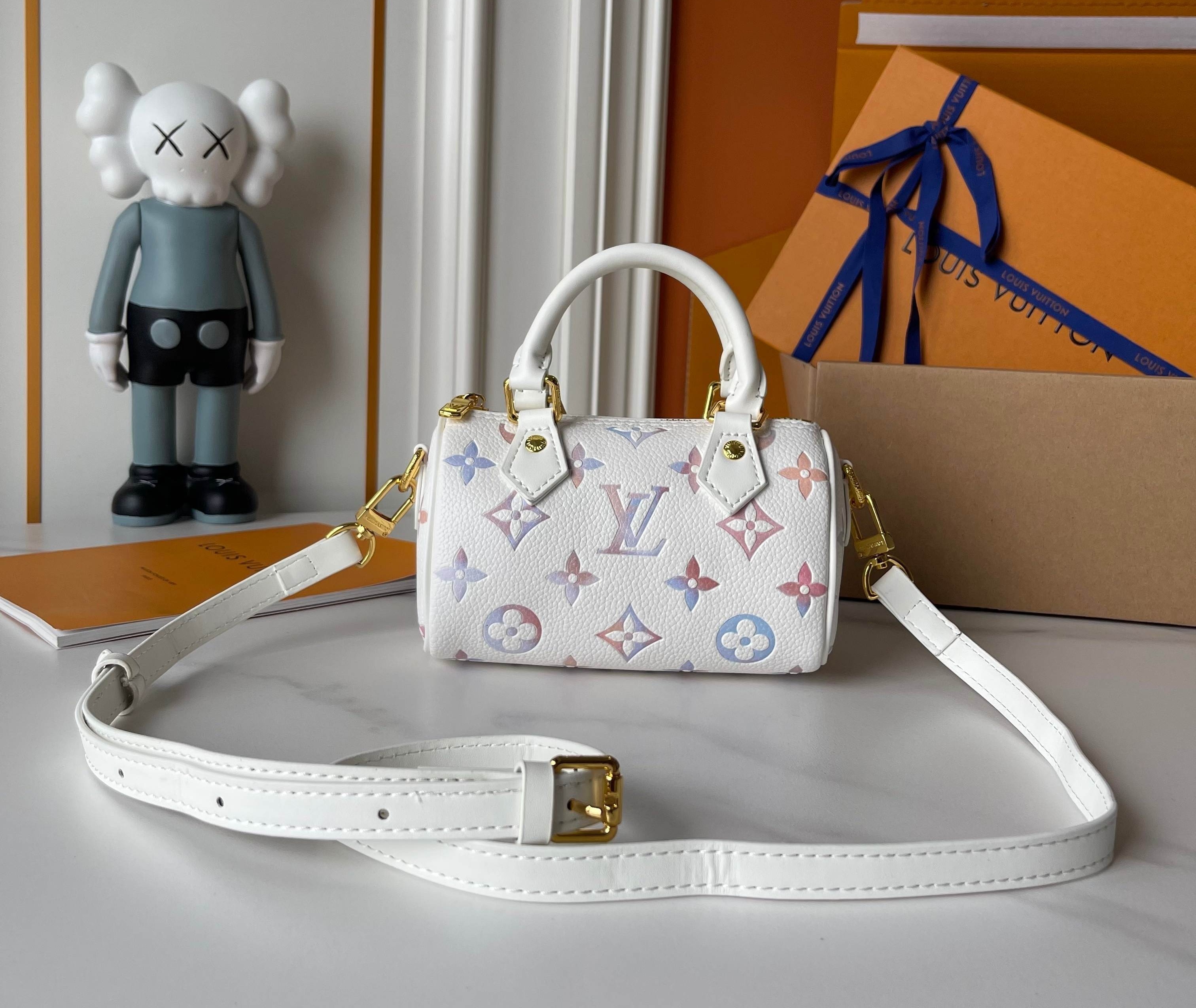 Designer Nano Speedy Embossed Grained Cowhide Leather - Dream Beige - Gorchic - $112.99