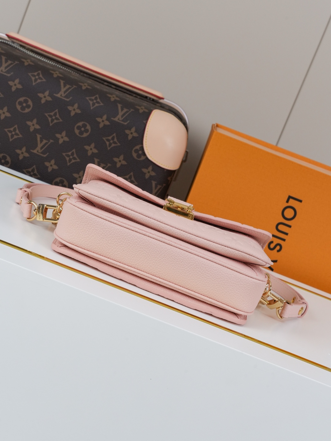 Designer Pochette Métis East West Embossed Soft Grain Cowhide - Pink - Gorchic - $116.99