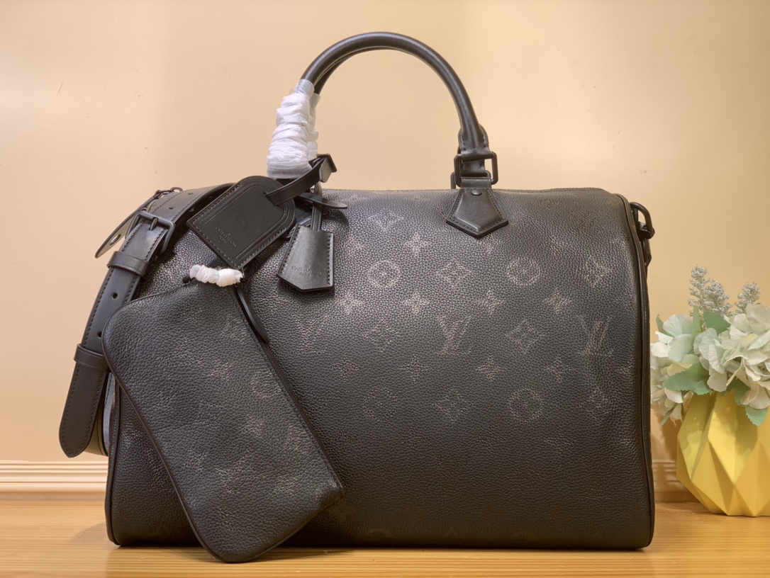 [TOP]Designer Speedy P9 Bandoulière 40  Ultra Black - Bag - Gorchic - $713.99