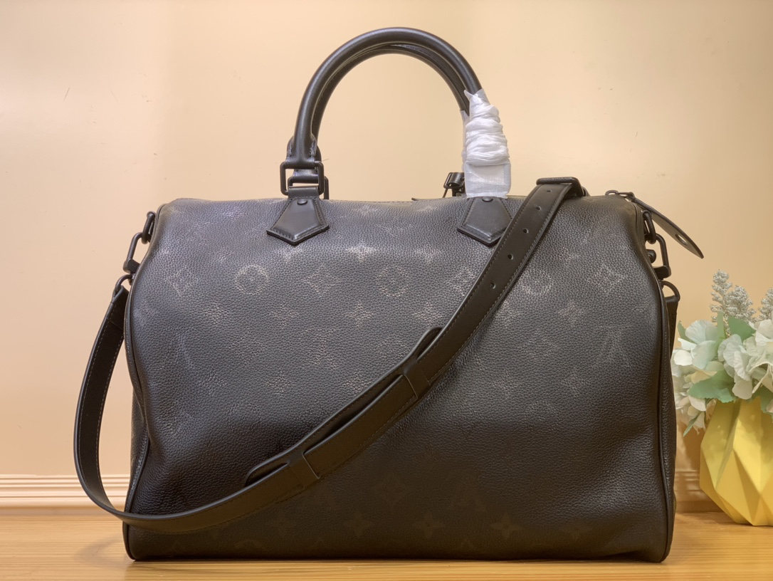 [TOP]Designer Speedy P9 Bandoulière 40  Ultra Black - Bag - Gorchic - $713.99