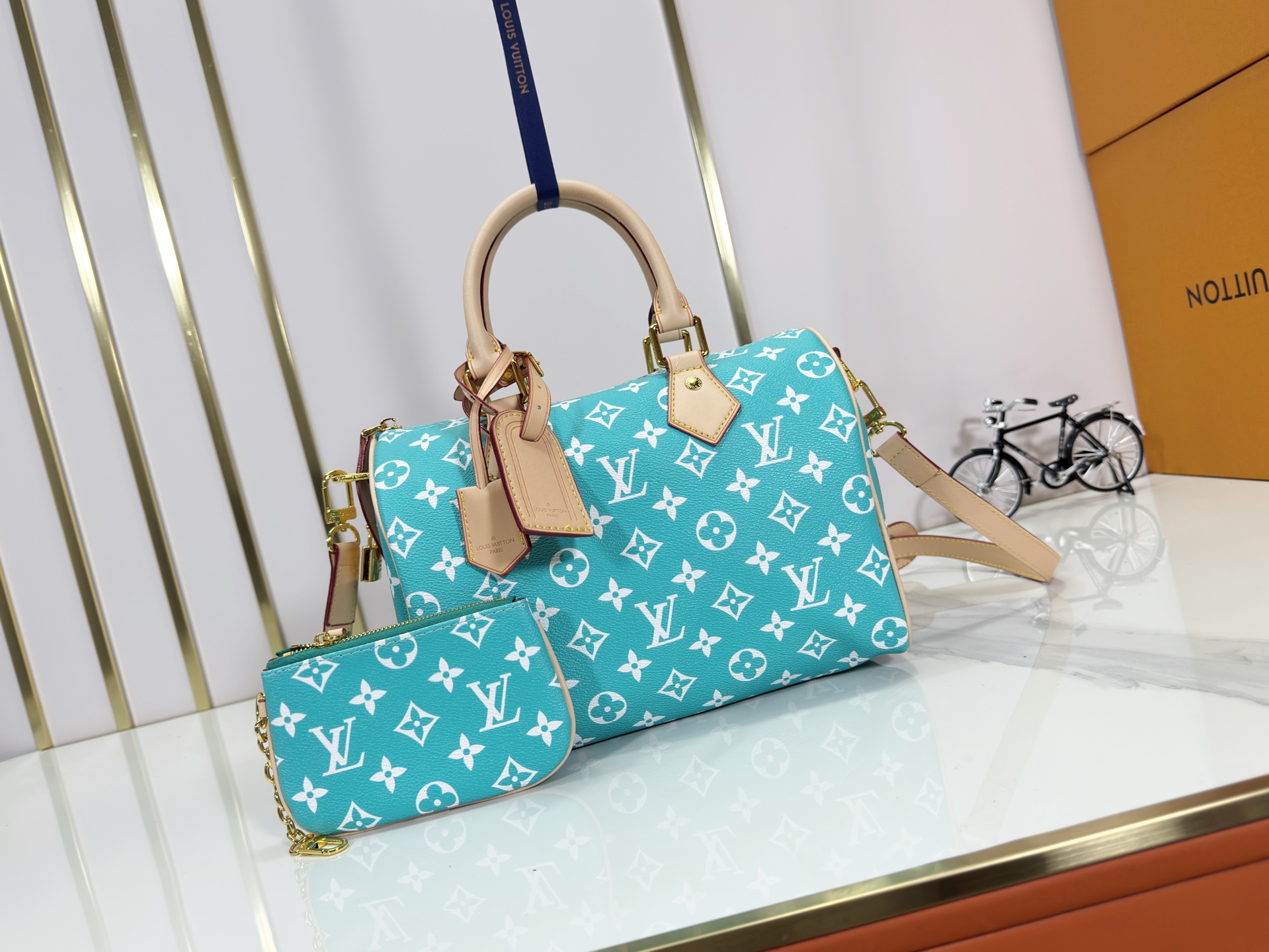 Designer Speedy P9 Bandoulière 25 Turquoise - Bag - Gorchic - $132.99
