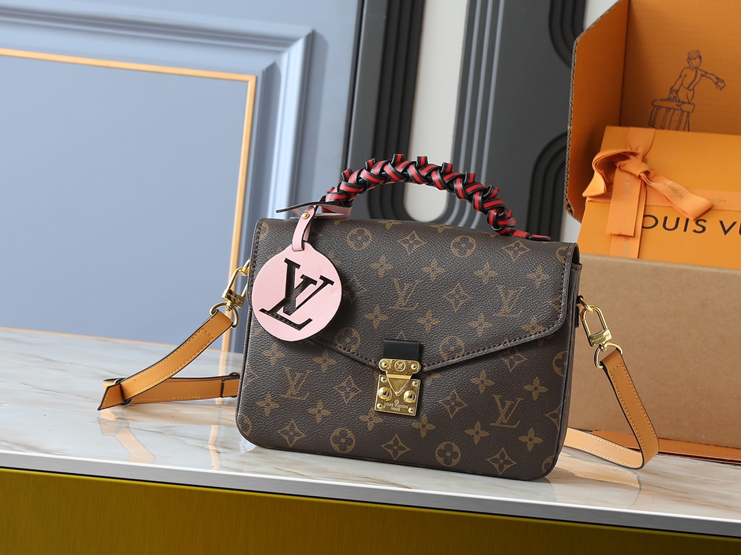 Designer Braided Pochette Metis Safran Bag - Black - Gorchic - $132.99