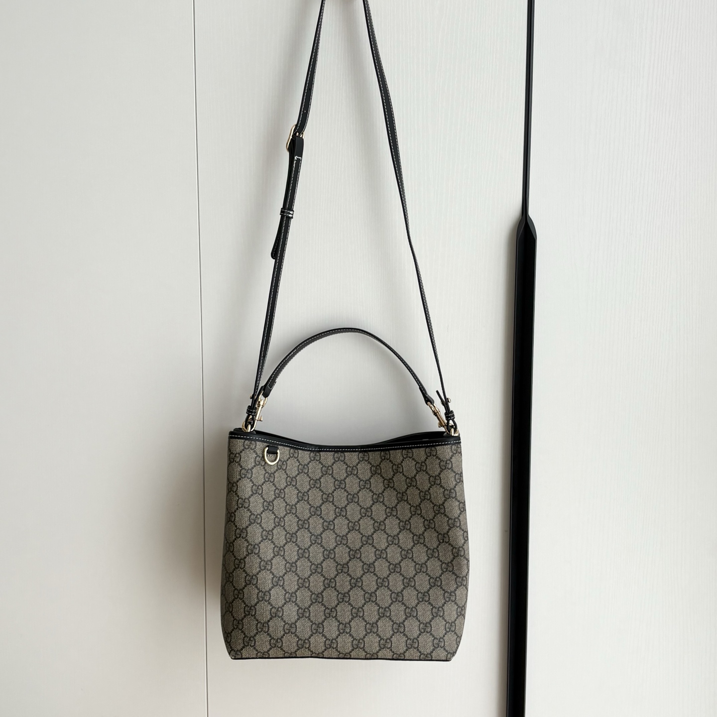 Double-G GG Emblem Bucket Bag - Black - Gorchic - $120.99