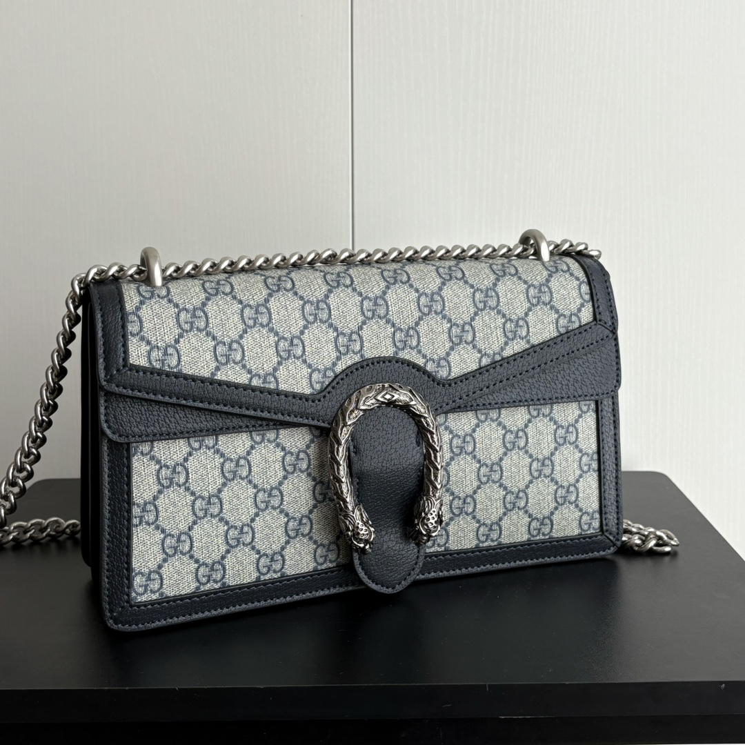 Double-G Dionysus bag GG Supreme - blue and beige - Gorchic - $124.99