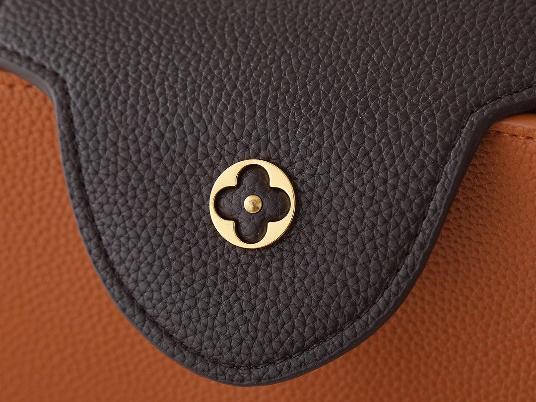 Designer Capucines Taurillon leather - Tan / Chocolate / Galet / Gray - Gorchic - $143.85