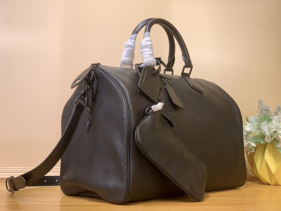 [TOP]Designer Speedy P9 Bandoulière 40  Ultra Black - Bag - Gorchic - $713.99