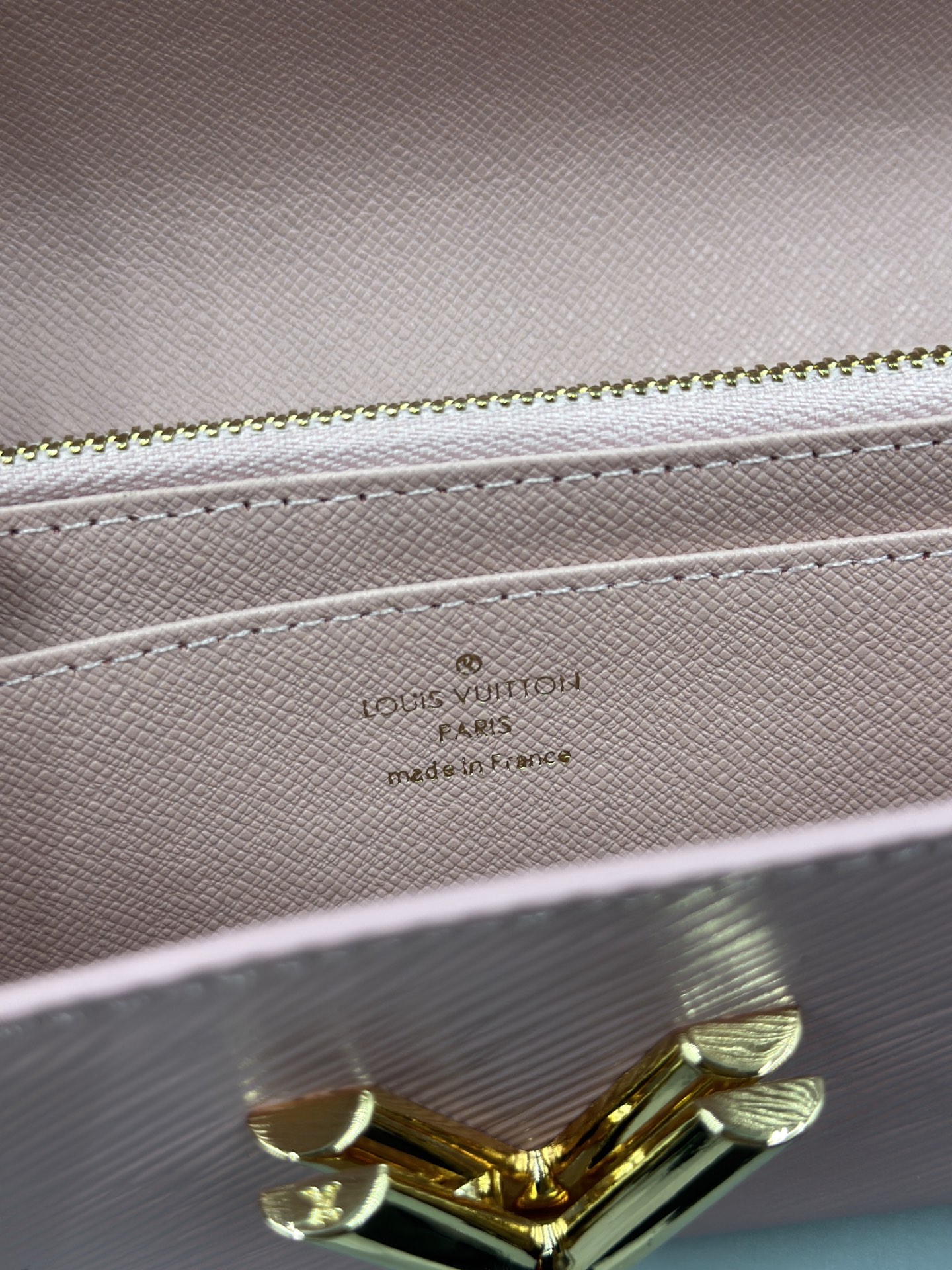 Designer Pink Epi Leather Twist Wallet - Golden - Gorchic - $94.99