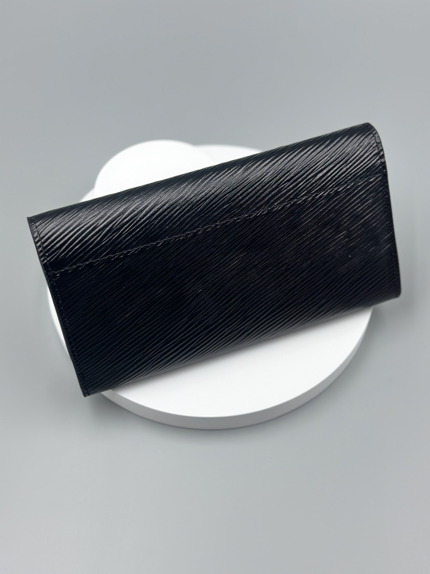 Designer Black Epi Leather Twist Wallet - Gold - Gorchic - $94.99