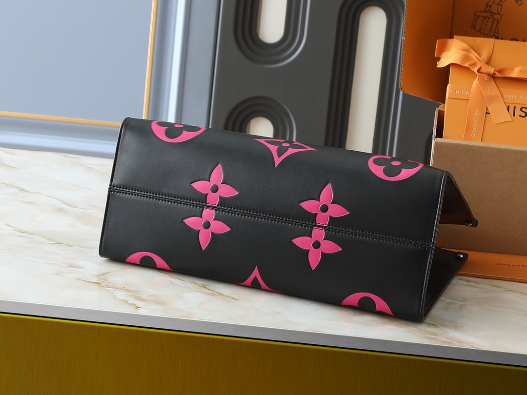 Designer Monogram Empreinte OnTheGo GM Tote Bag - Black And Pink - Gorchic - $116.99