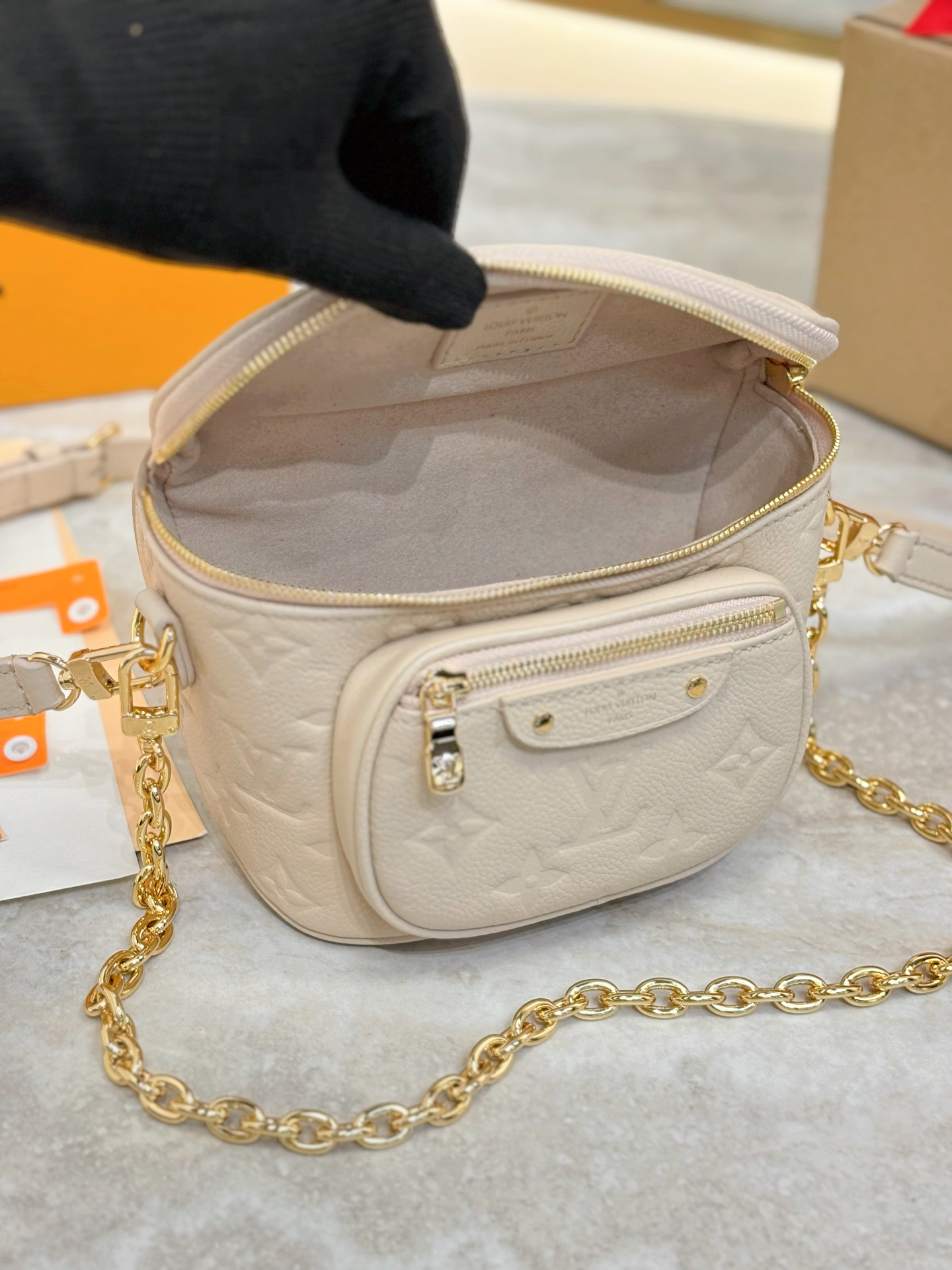 Designer Empreinte Monogram Leather Cream Mini Bumbag - Bag - Gorchic - $107.99