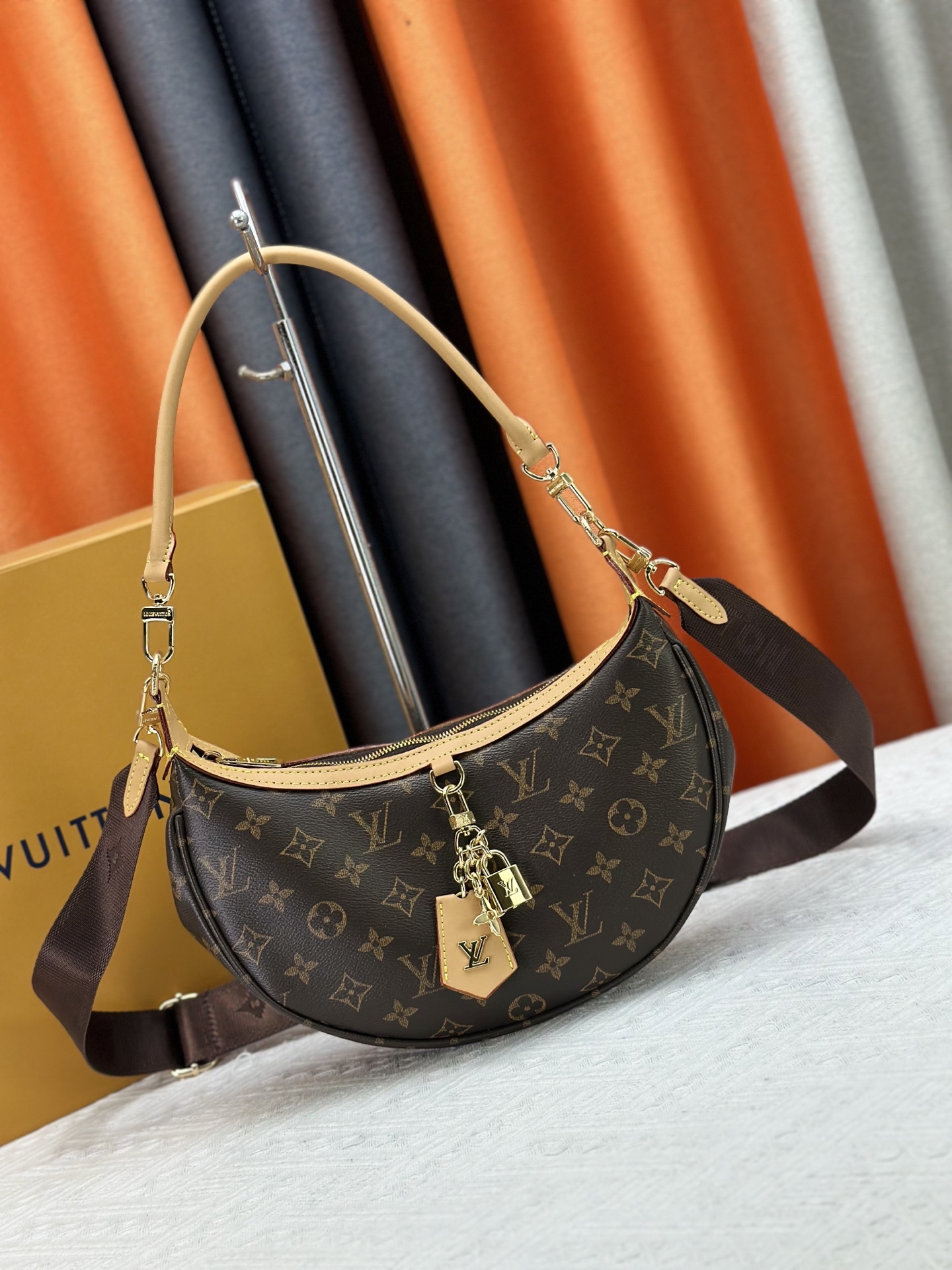 Designer Looping Monogram coated canvas - Brown - Gorchic - $120.99