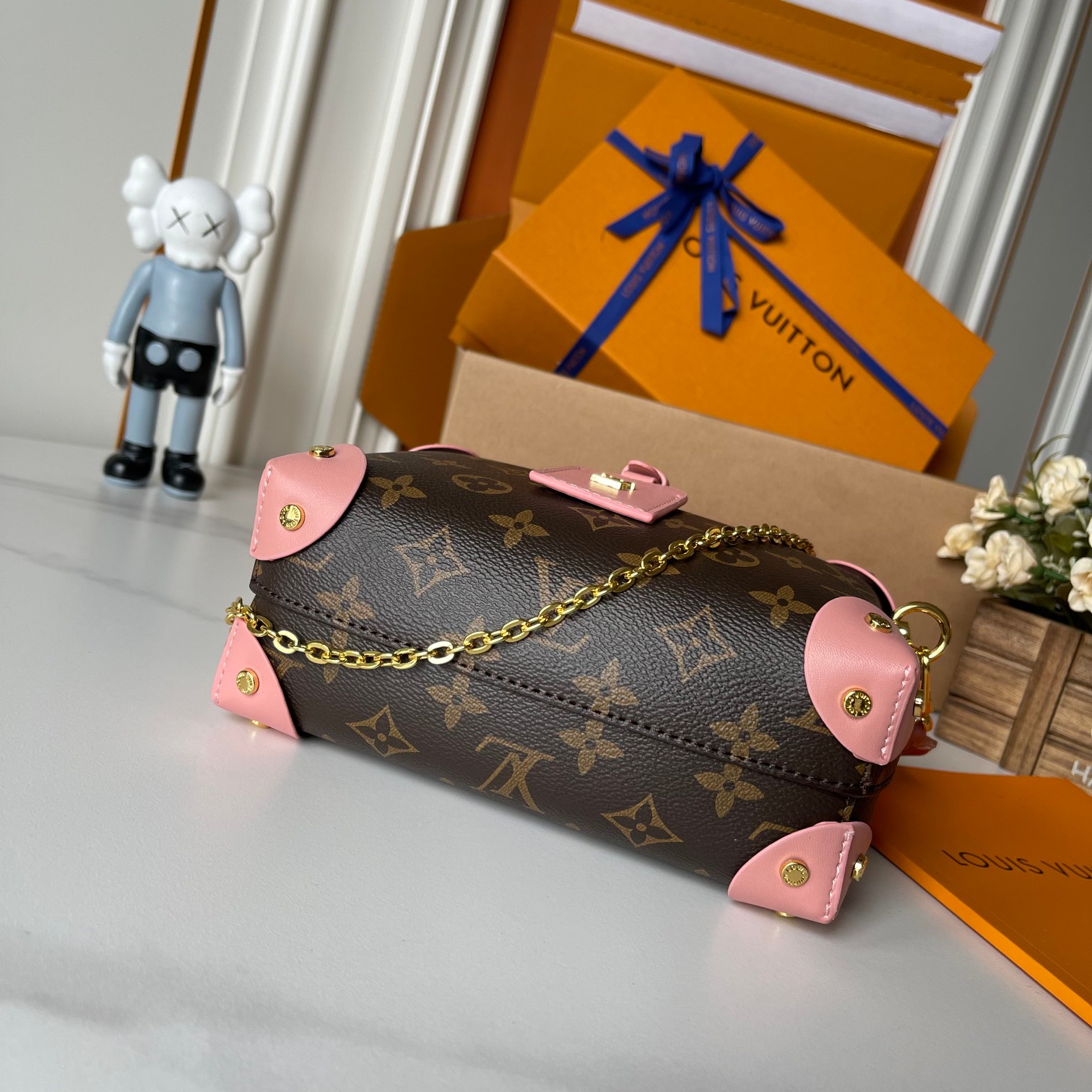 Designer Monogram Petite Malle Souple - Peach - Gorchic - $118.99